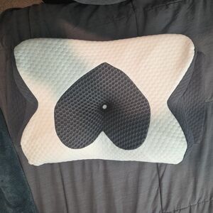 Ergonomic Cervical Memory Foam Pillow – Contour Neck Support – White Gray